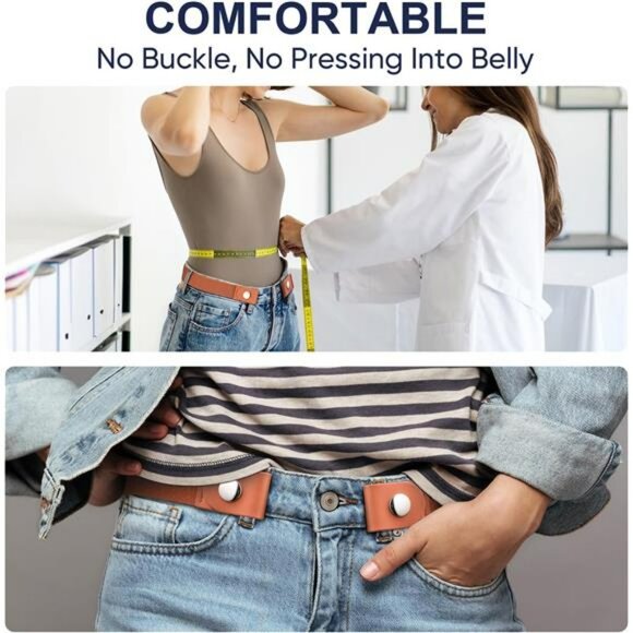 Elastic buckle free invisible belt adjustable stretch waist belt for jeans pants - Picture 4 of 7